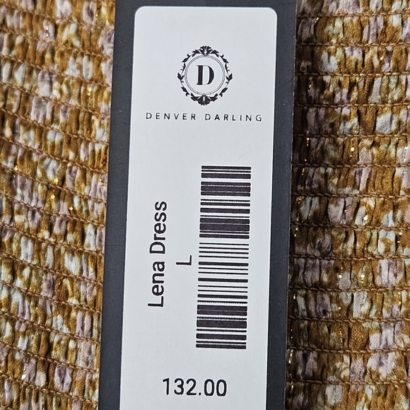 Reset By Jane Lena Babydoll Dress Gold Floral Size Large NWT - Picture 3 of 9